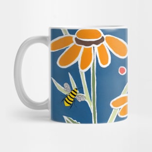 HAPPY Bees And Flowers Painting Mug